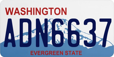 WA license plate ADN6637