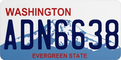 WA license plate ADN6638