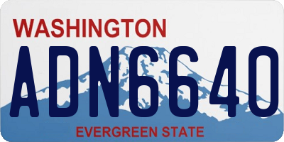 WA license plate ADN6640