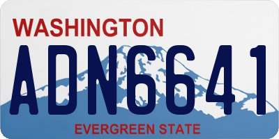 WA license plate ADN6641