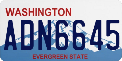 WA license plate ADN6645
