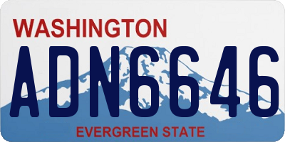 WA license plate ADN6646