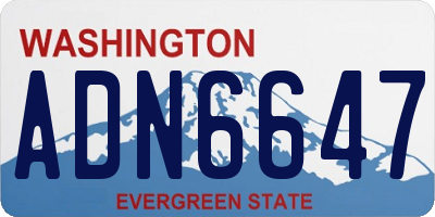 WA license plate ADN6647