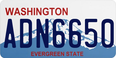 WA license plate ADN6650