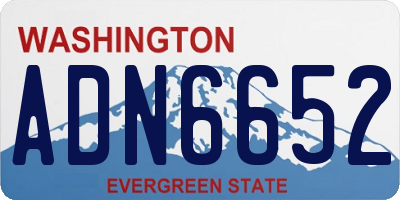 WA license plate ADN6652