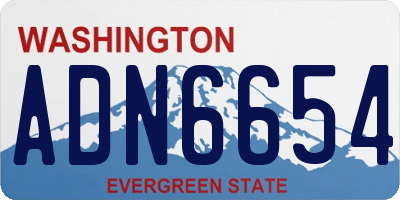 WA license plate ADN6654