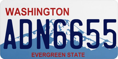 WA license plate ADN6655