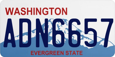 WA license plate ADN6657