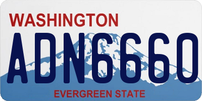 WA license plate ADN6660
