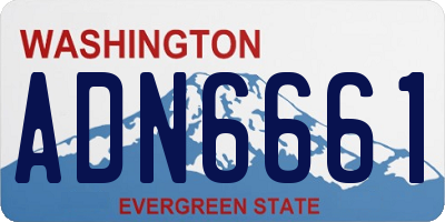 WA license plate ADN6661