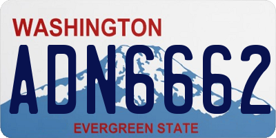 WA license plate ADN6662