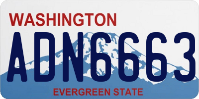 WA license plate ADN6663