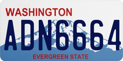 WA license plate ADN6664