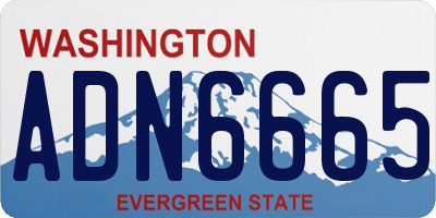 WA license plate ADN6665