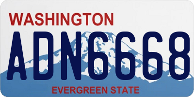 WA license plate ADN6668