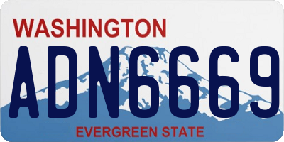 WA license plate ADN6669