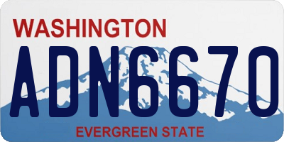 WA license plate ADN6670
