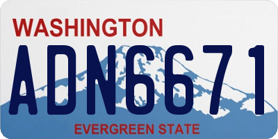 WA license plate ADN6671