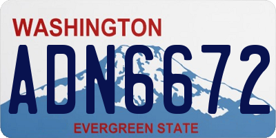 WA license plate ADN6672