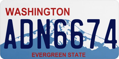 WA license plate ADN6674