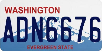 WA license plate ADN6676