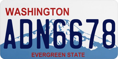 WA license plate ADN6678