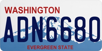 WA license plate ADN6680