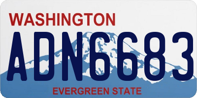 WA license plate ADN6683
