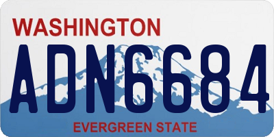 WA license plate ADN6684
