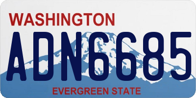 WA license plate ADN6685