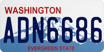 WA license plate ADN6686