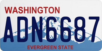 WA license plate ADN6687