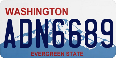 WA license plate ADN6689