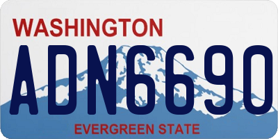 WA license plate ADN6690