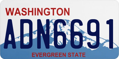 WA license plate ADN6691