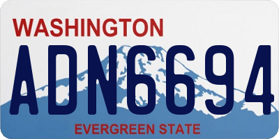 WA license plate ADN6694