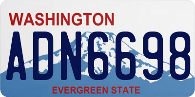 WA license plate ADN6698