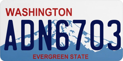 WA license plate ADN6703