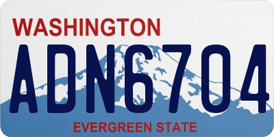 WA license plate ADN6704