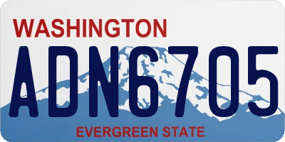 WA license plate ADN6705