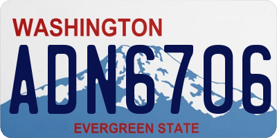 WA license plate ADN6706
