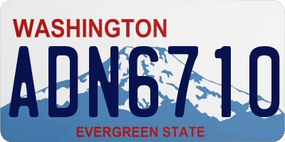 WA license plate ADN6710