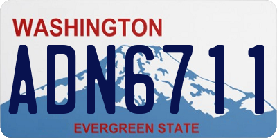 WA license plate ADN6711