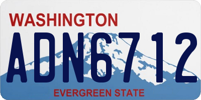 WA license plate ADN6712
