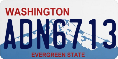 WA license plate ADN6713