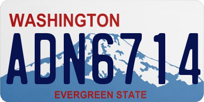 WA license plate ADN6714