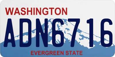 WA license plate ADN6716
