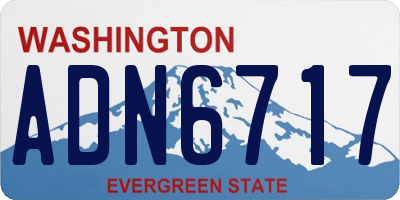 WA license plate ADN6717