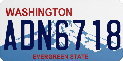 WA license plate ADN6718