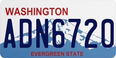 WA license plate ADN6720